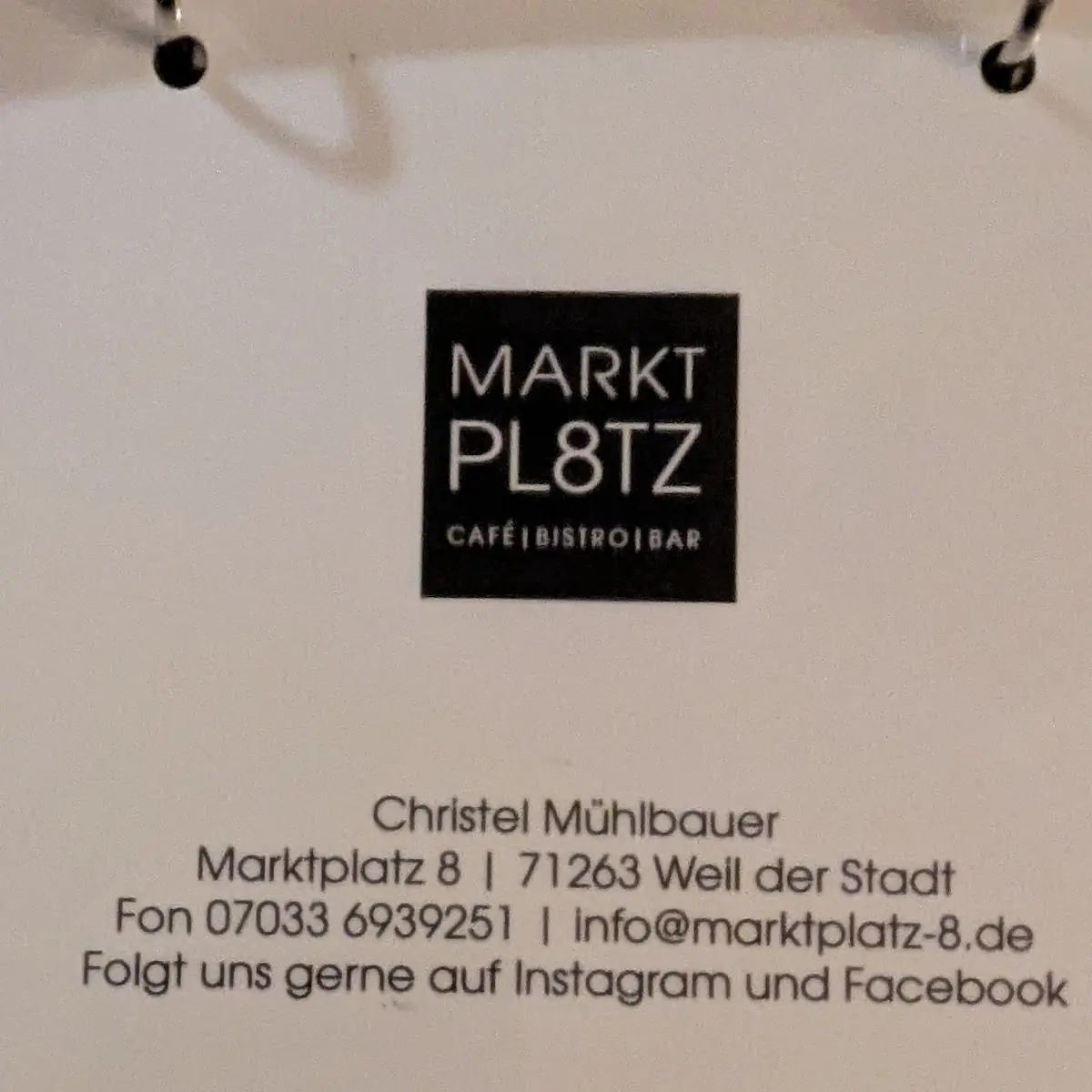 Speisekarte, MARKTPL8TZ