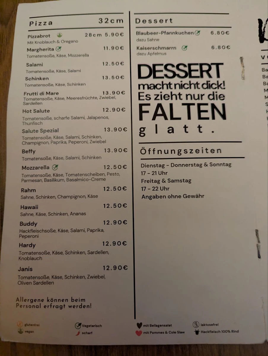 Speisekarte, Salute GmbH