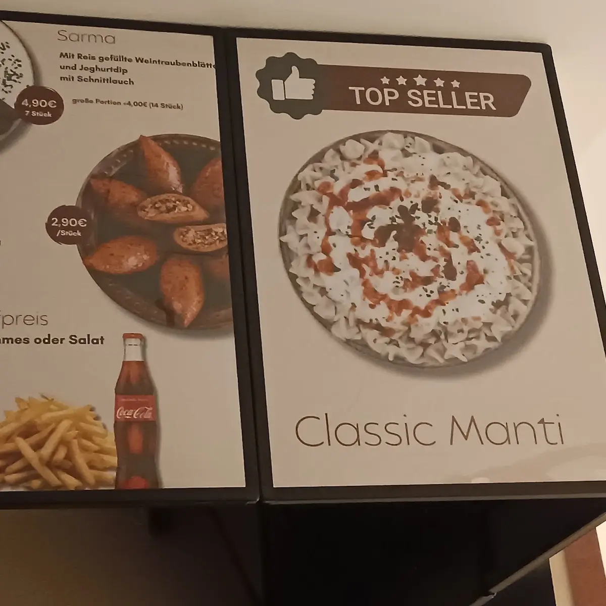 Speisekarte, Kiyam Manti Böblingen