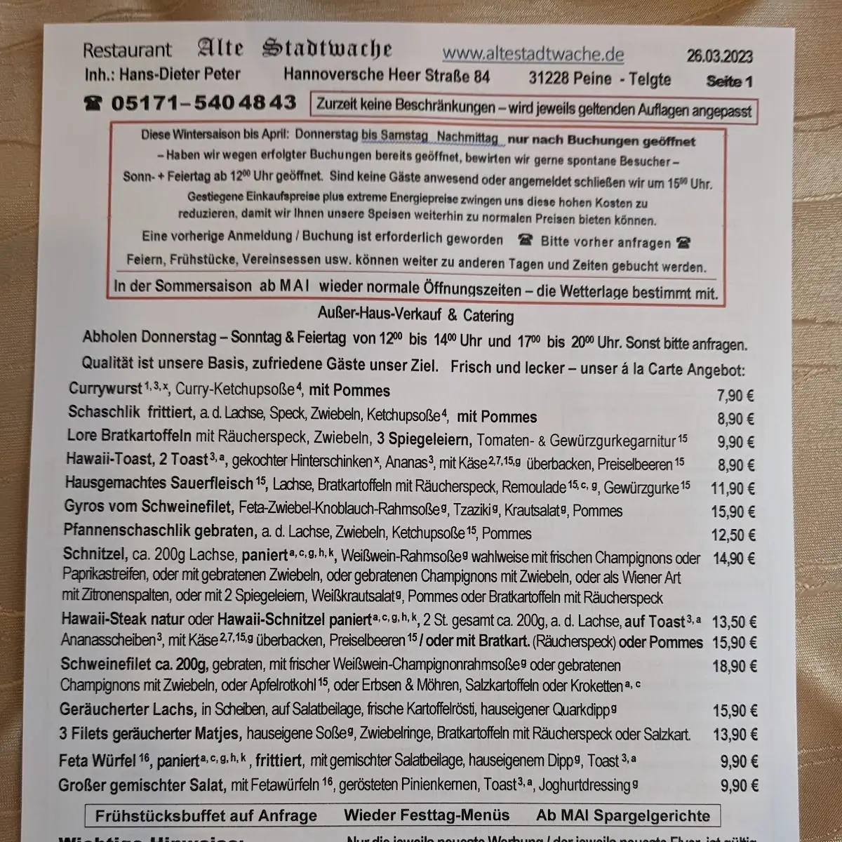 Speisekarte photo 1