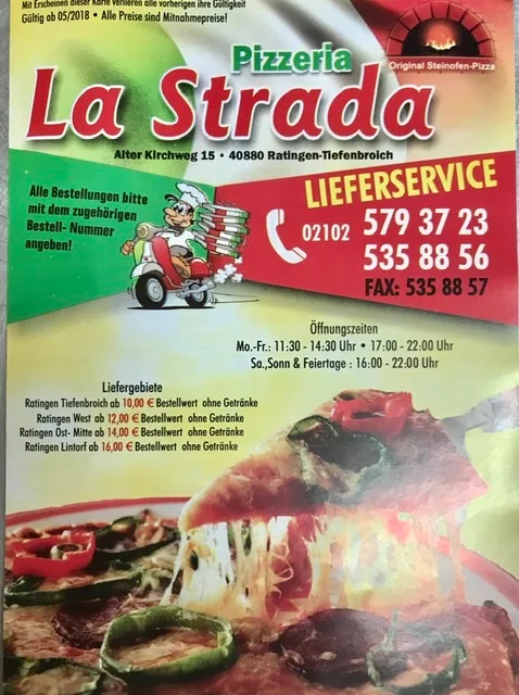 Speisekarte, Steh Pizzeria La Strada