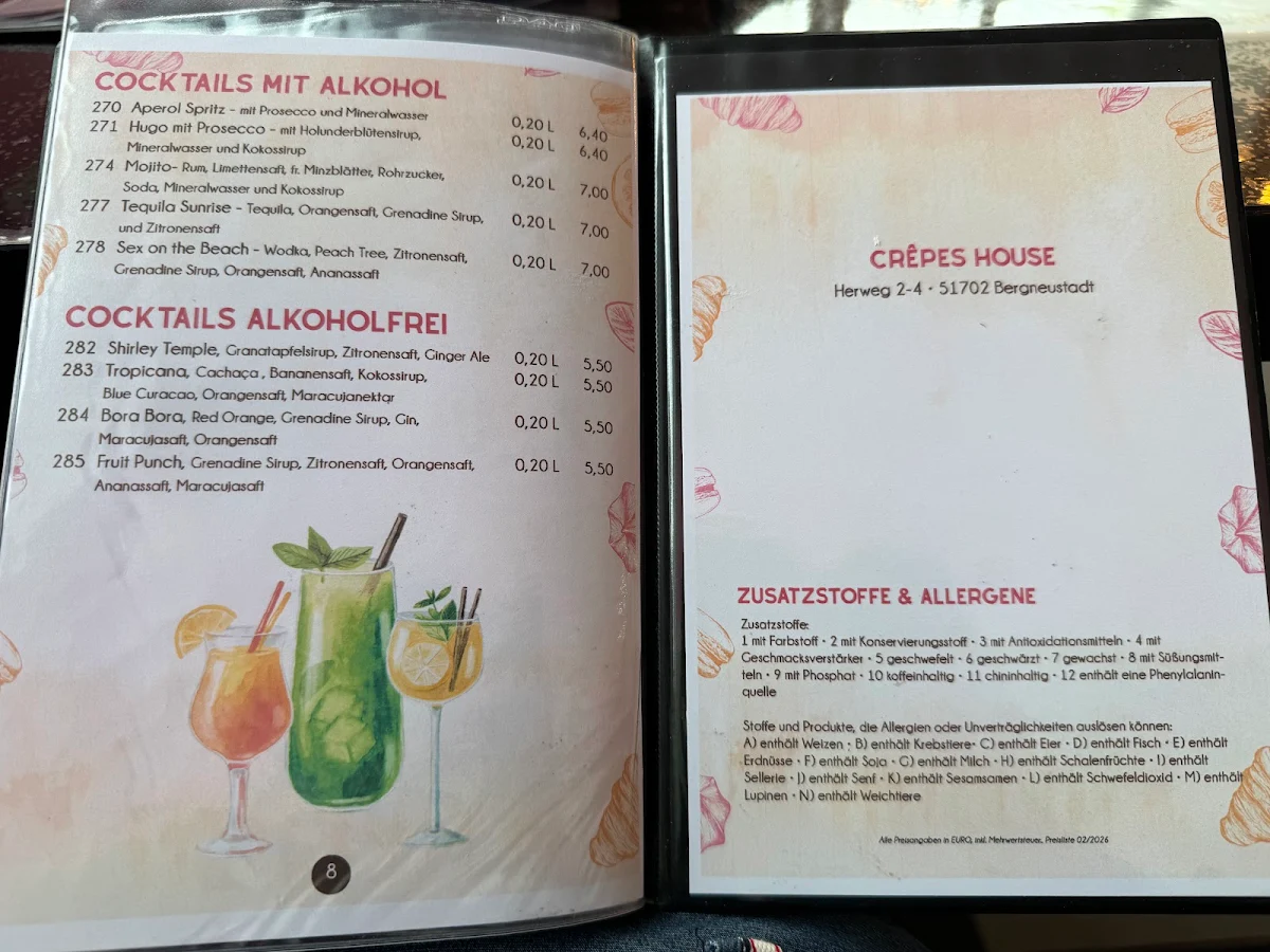 Speisekarte, Crêpes House