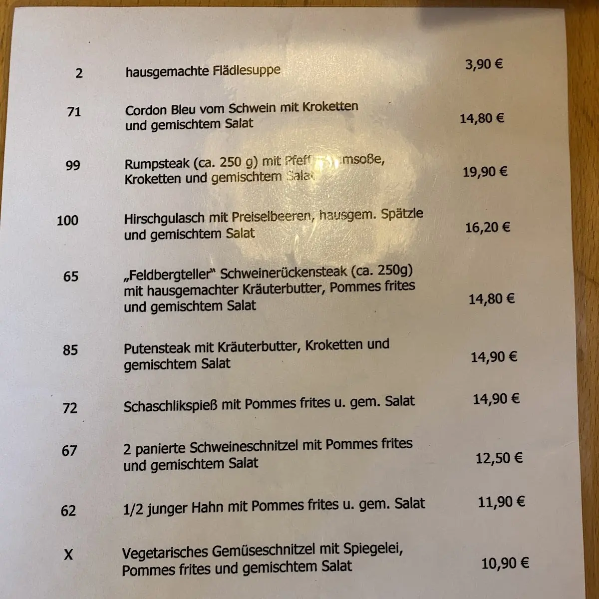 Speisekarte photo 1