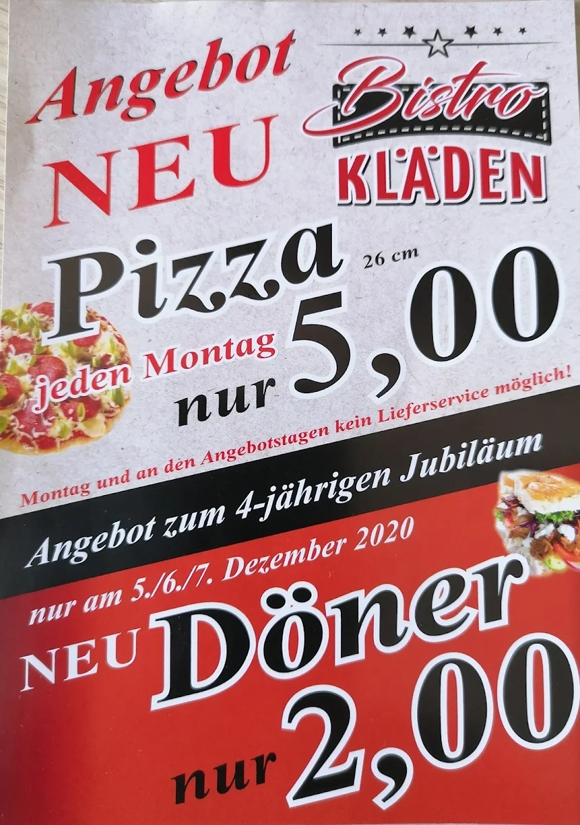 Speisekarte, Bistro Kläden