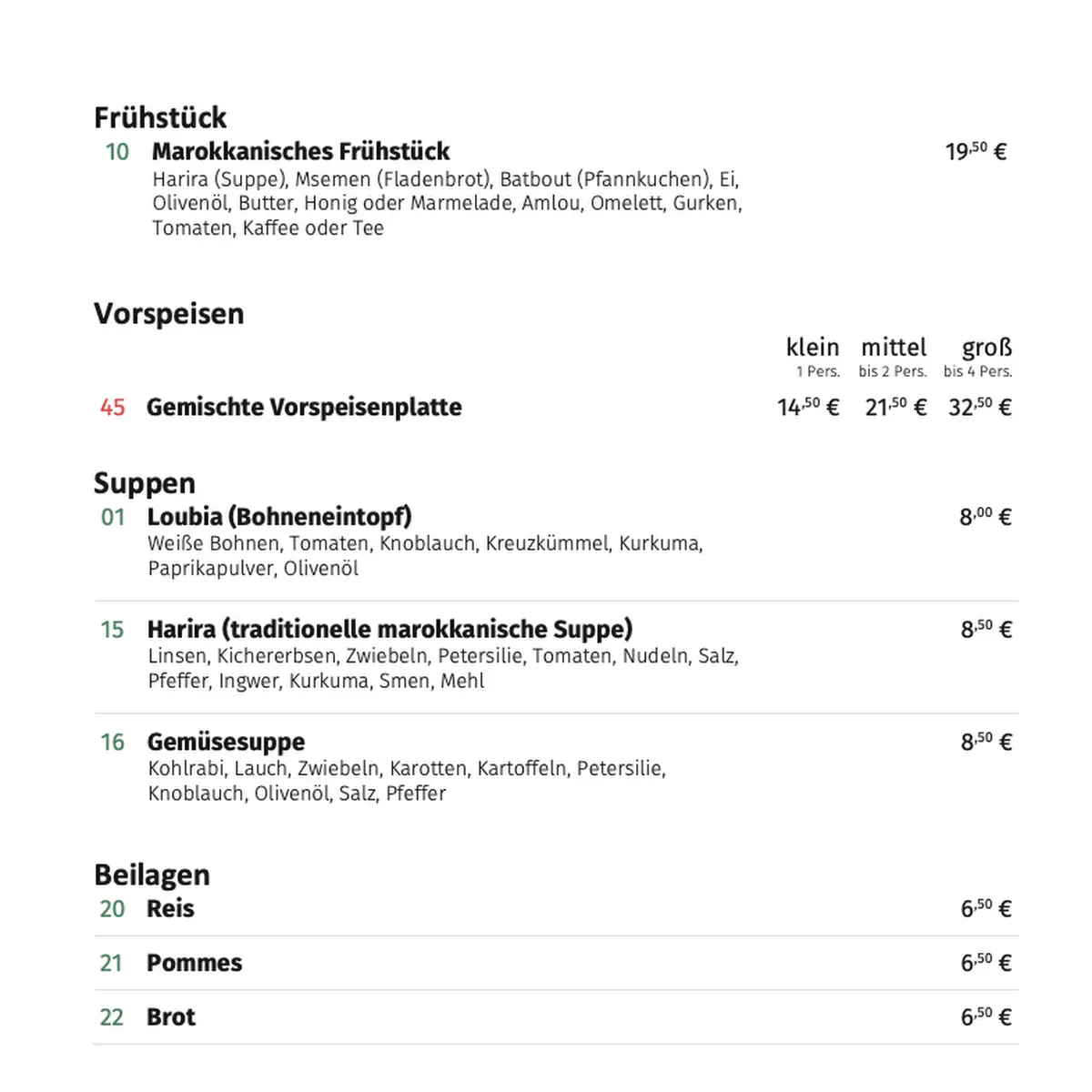 Speisekarte photo 5