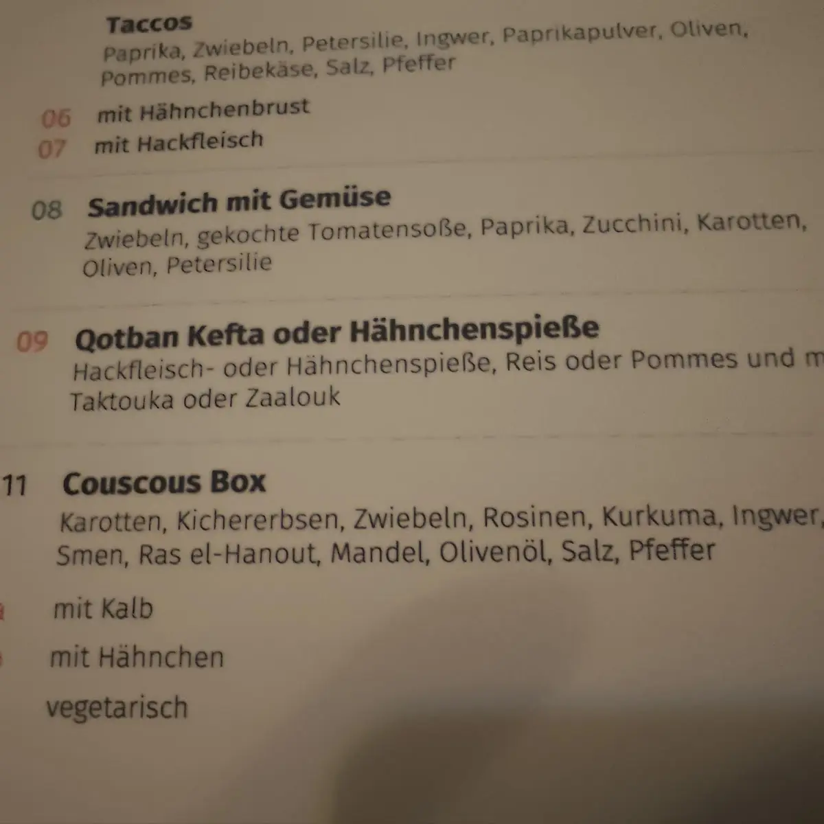 Speisekarte photo 8