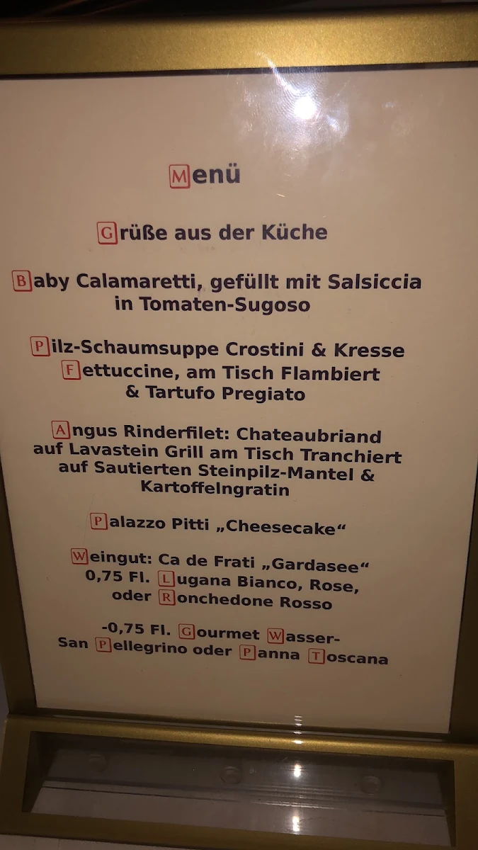Speisekarte, VILLA MEDICI - Mario Veglia Berlin