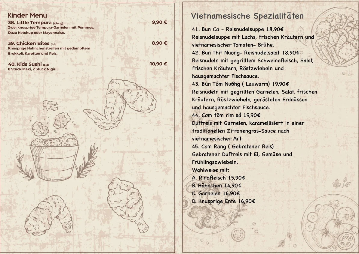 Speisekarte, Bếp Việt Restaurant