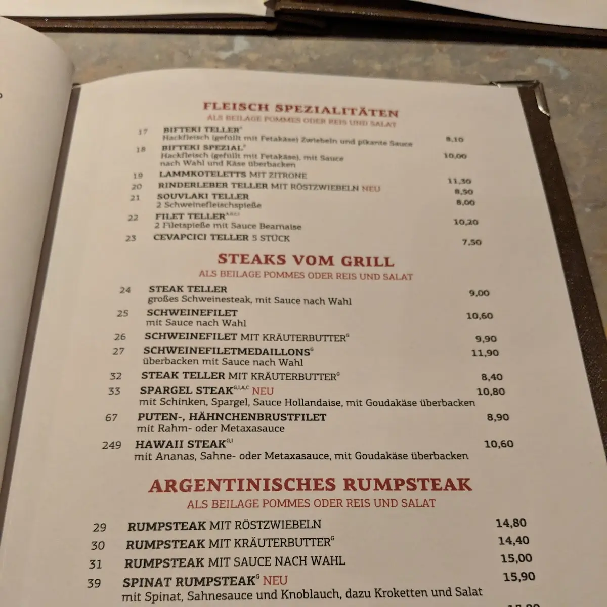 Speisekarte photo 1