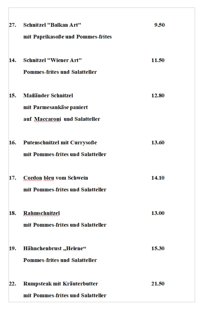 Speisekarte photo 3