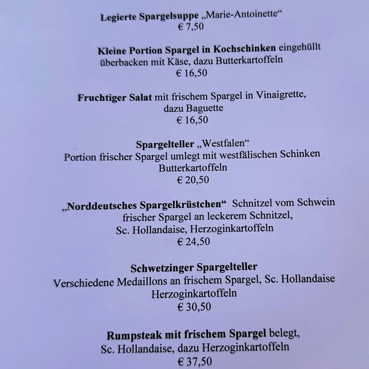 Speisekarte photo 2