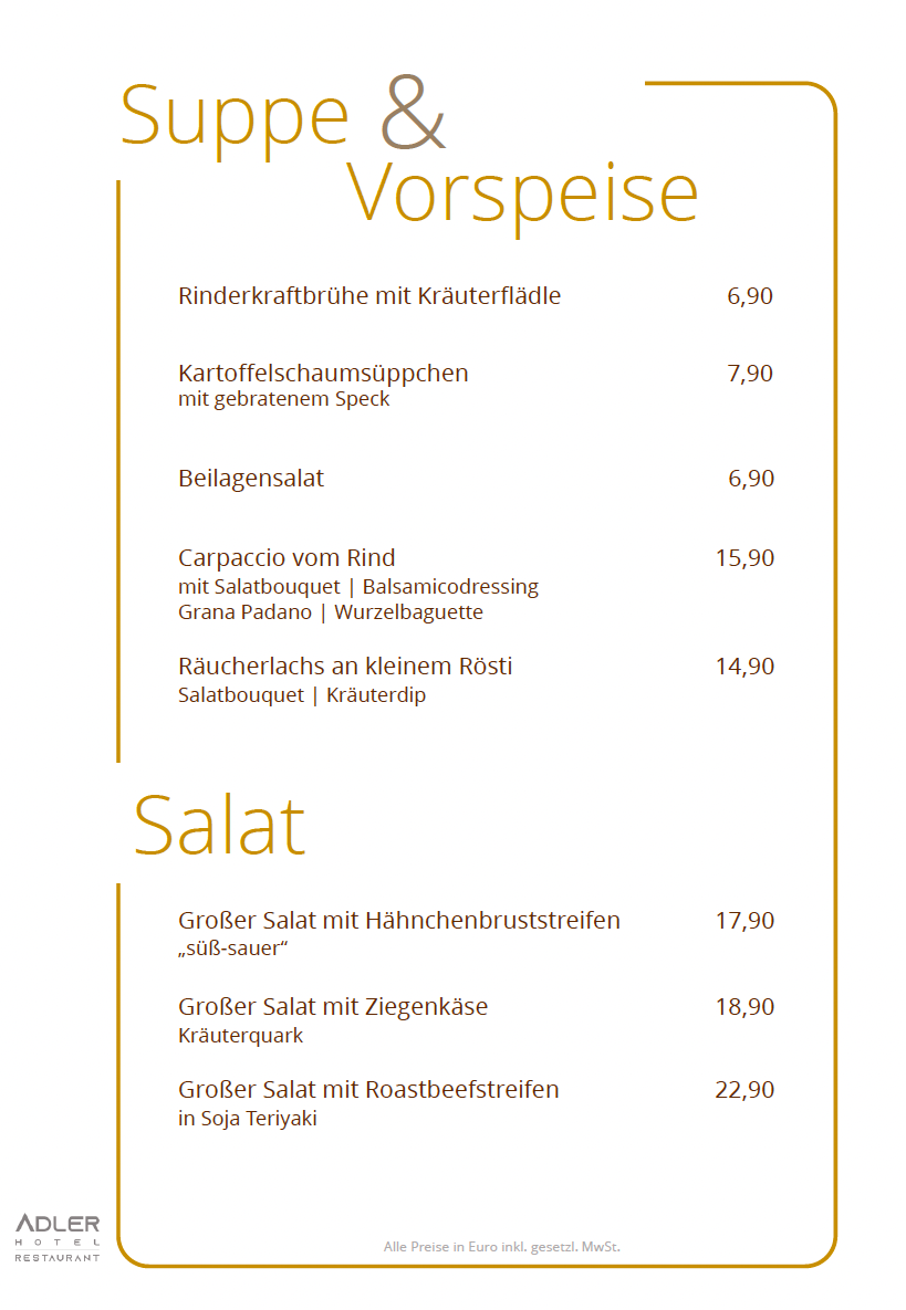 Speisekarte photo 2