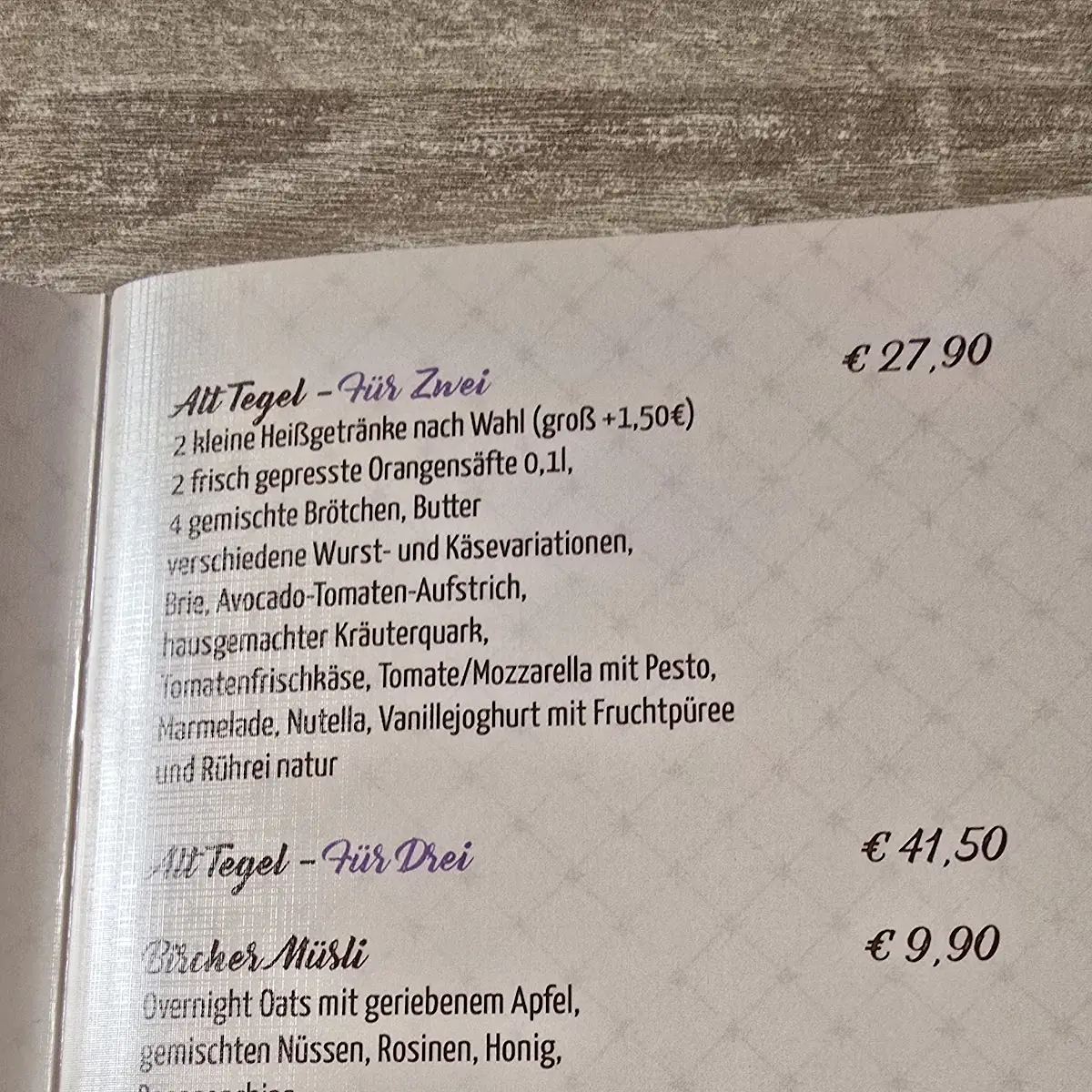 Speisekarte photo 1