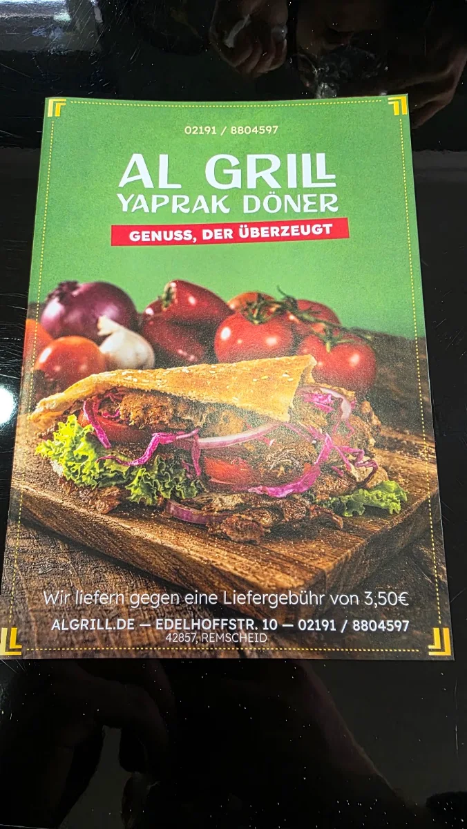 Speisekarte, AL GRILL | Yaprak Döner