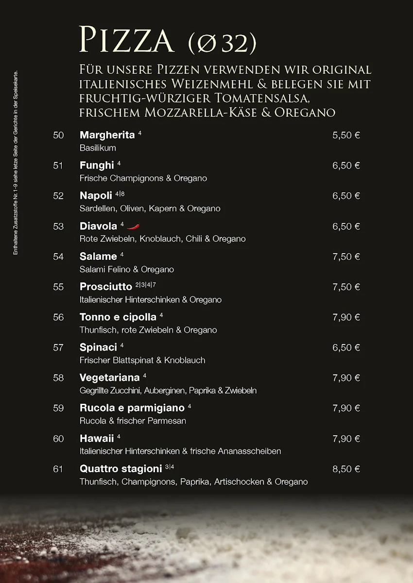 Speisekarte, La Fiamma