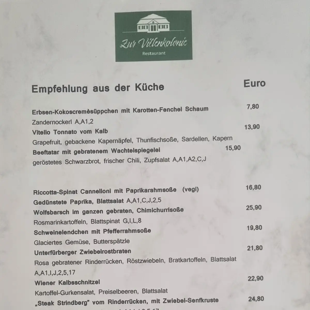 Speisekarte photo 2