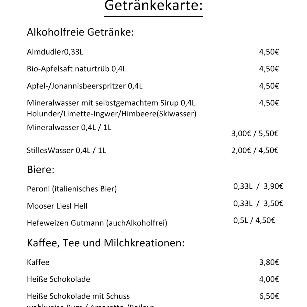 Speisekarte photo 2