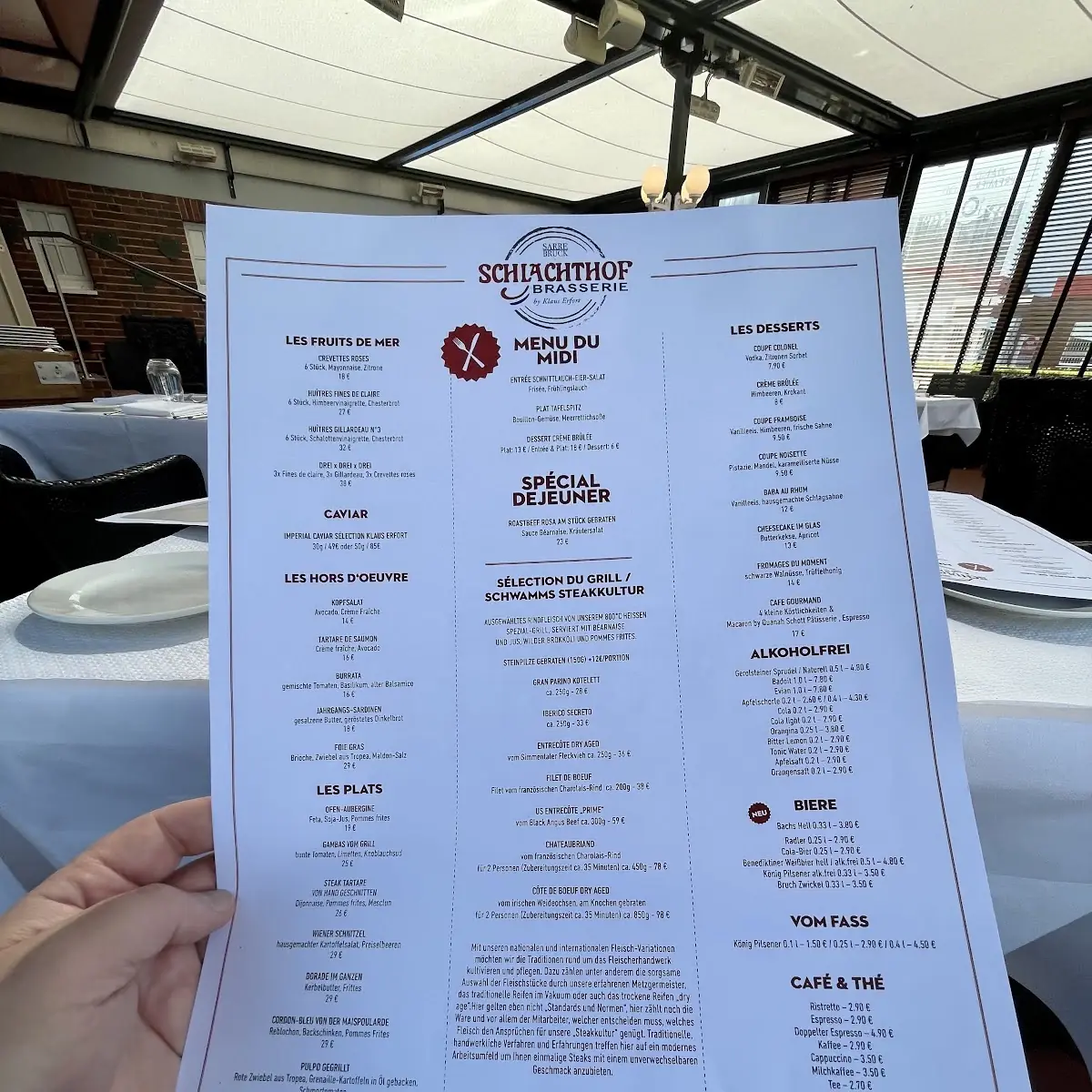 Speisekarte, Schlachthof Brasserie GmbH - Saarbrücken