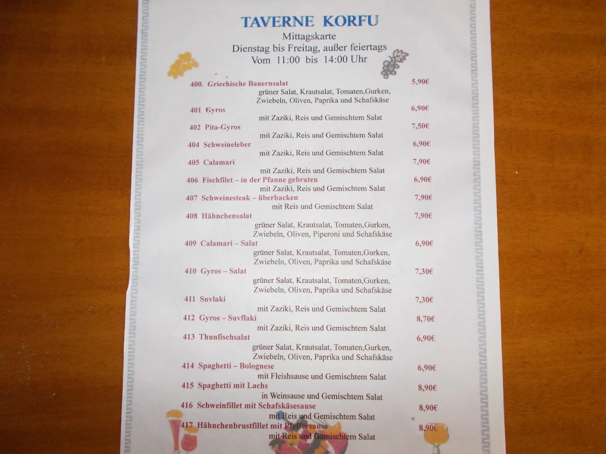 Speisekarte photo 1