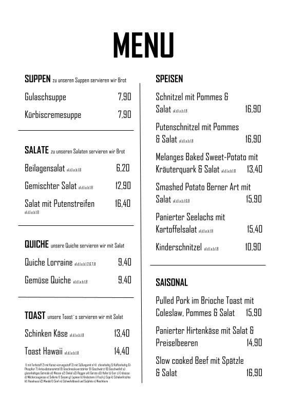 Speisekarte photo 4