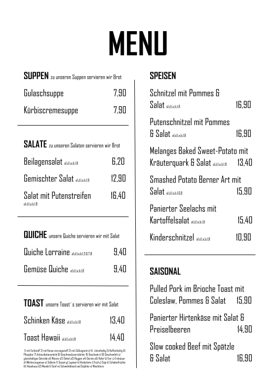 Speisekarte photo 5