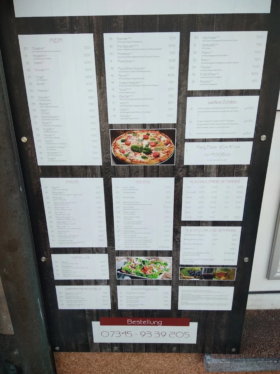 Speisekarte, Pizza Pub - Pizza & Döner Lieferdienst. Elchingen