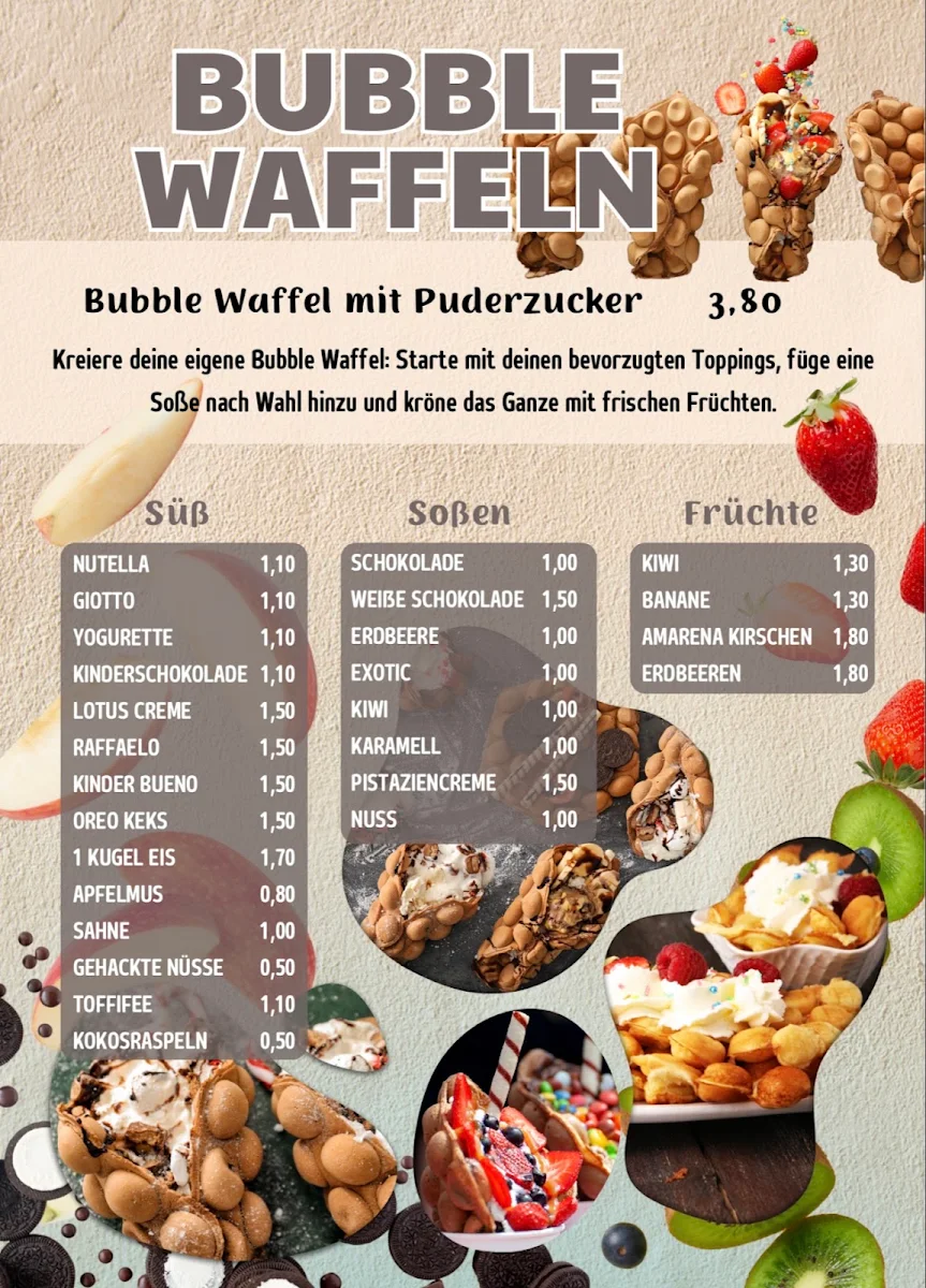 Speisekarte, Eiscafé La Vita