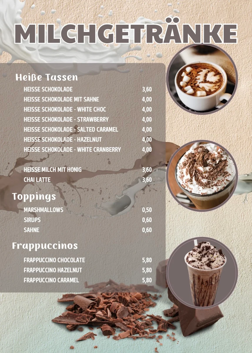Speisekarte, Eiscafé La Vita