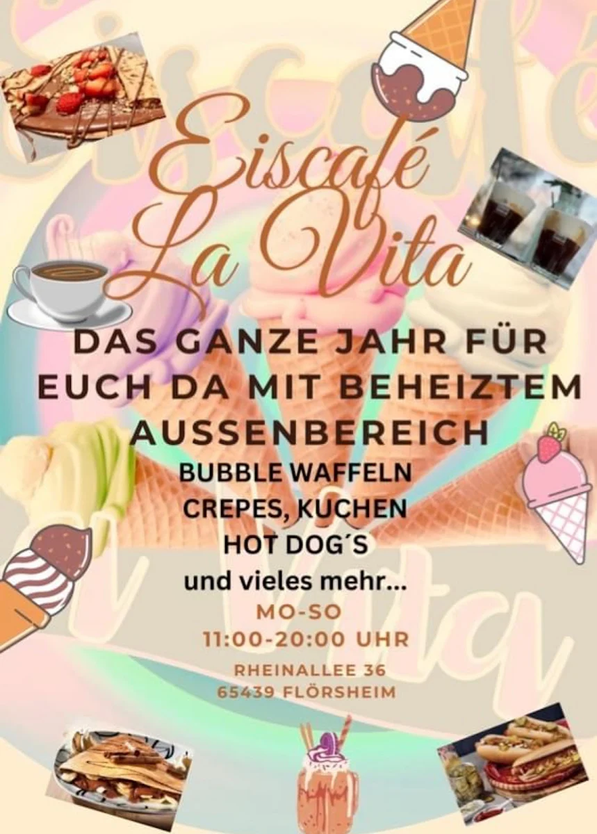 Speisekarte, Eiscafé La Vita