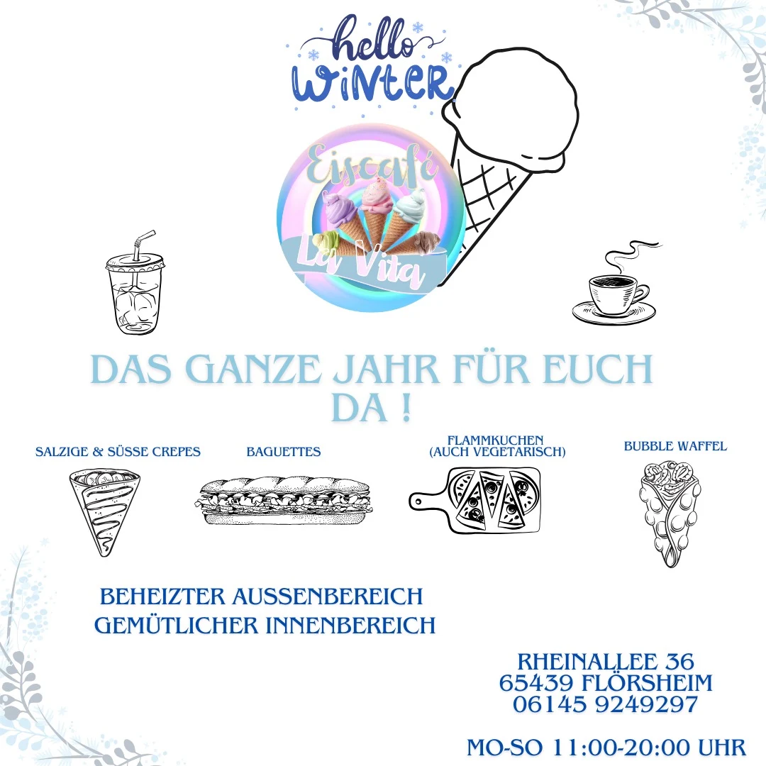 Speisekarte, Eiscafé La Vita