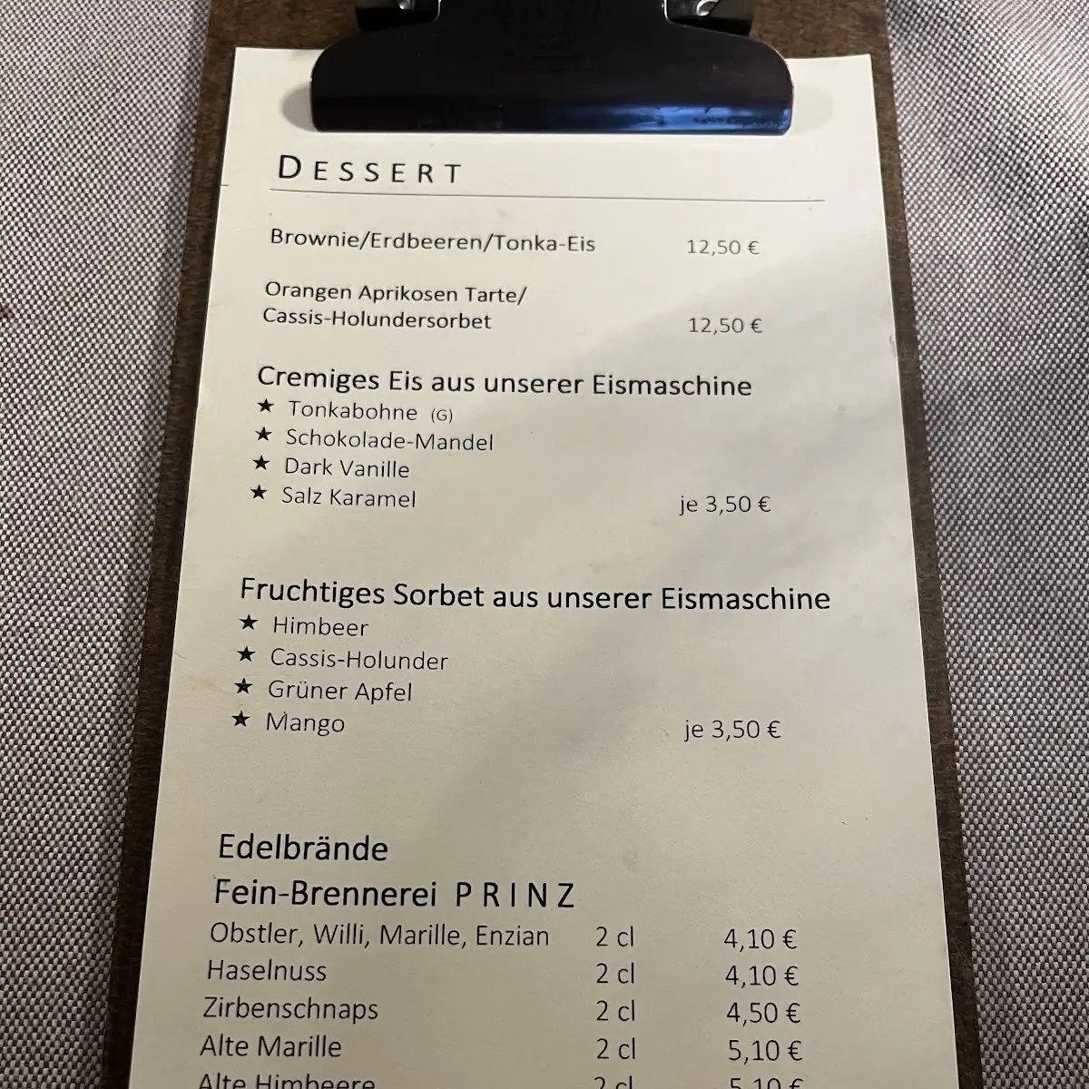Speisekarte, Grillhaus Alte Schmiede