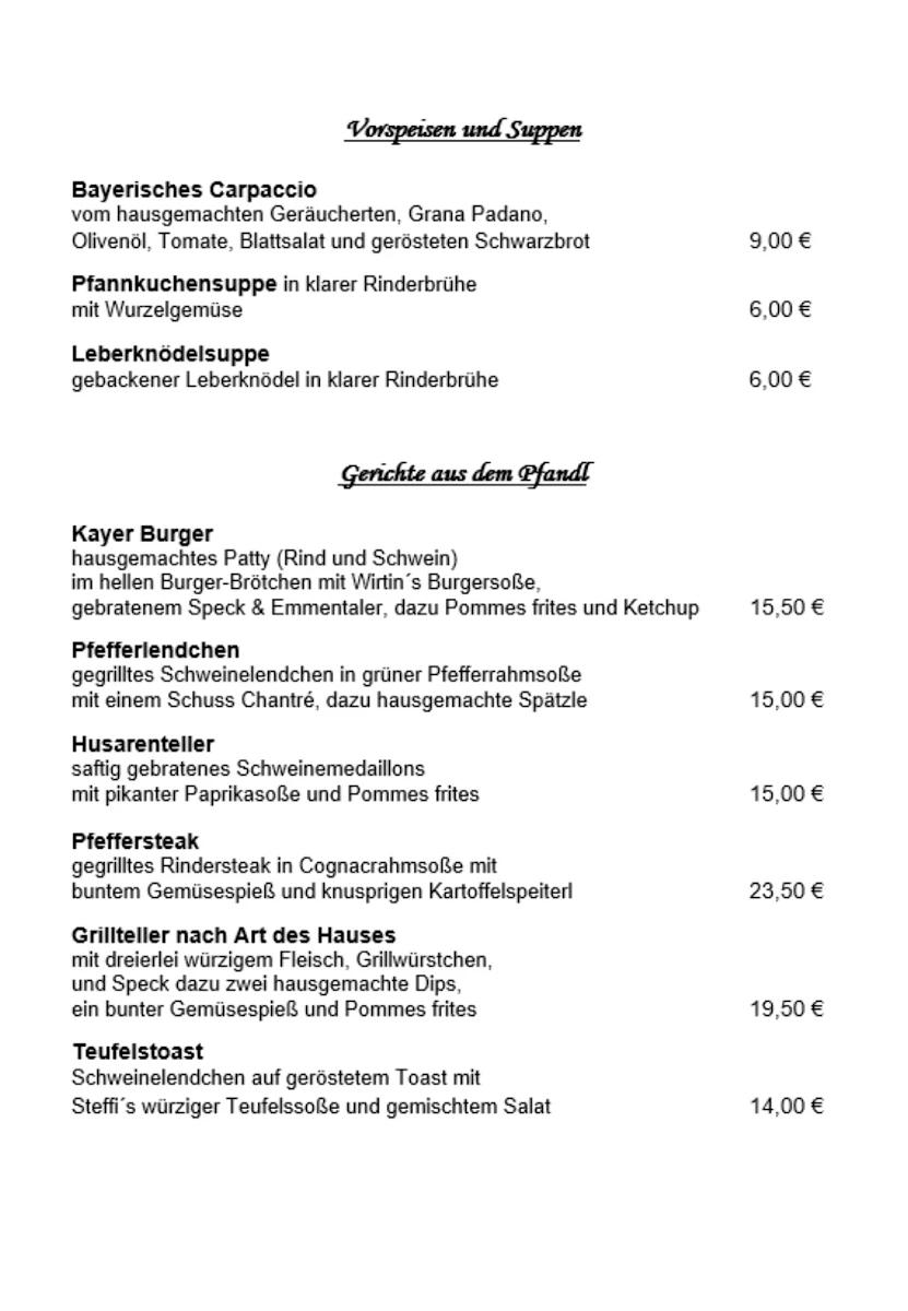 Speisekarte photo 1