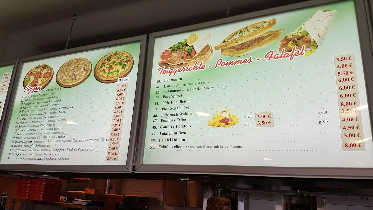Speisekarte, Basta Pasta Imbiss