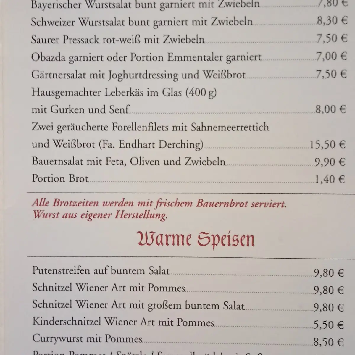 Speisekarte photo 2