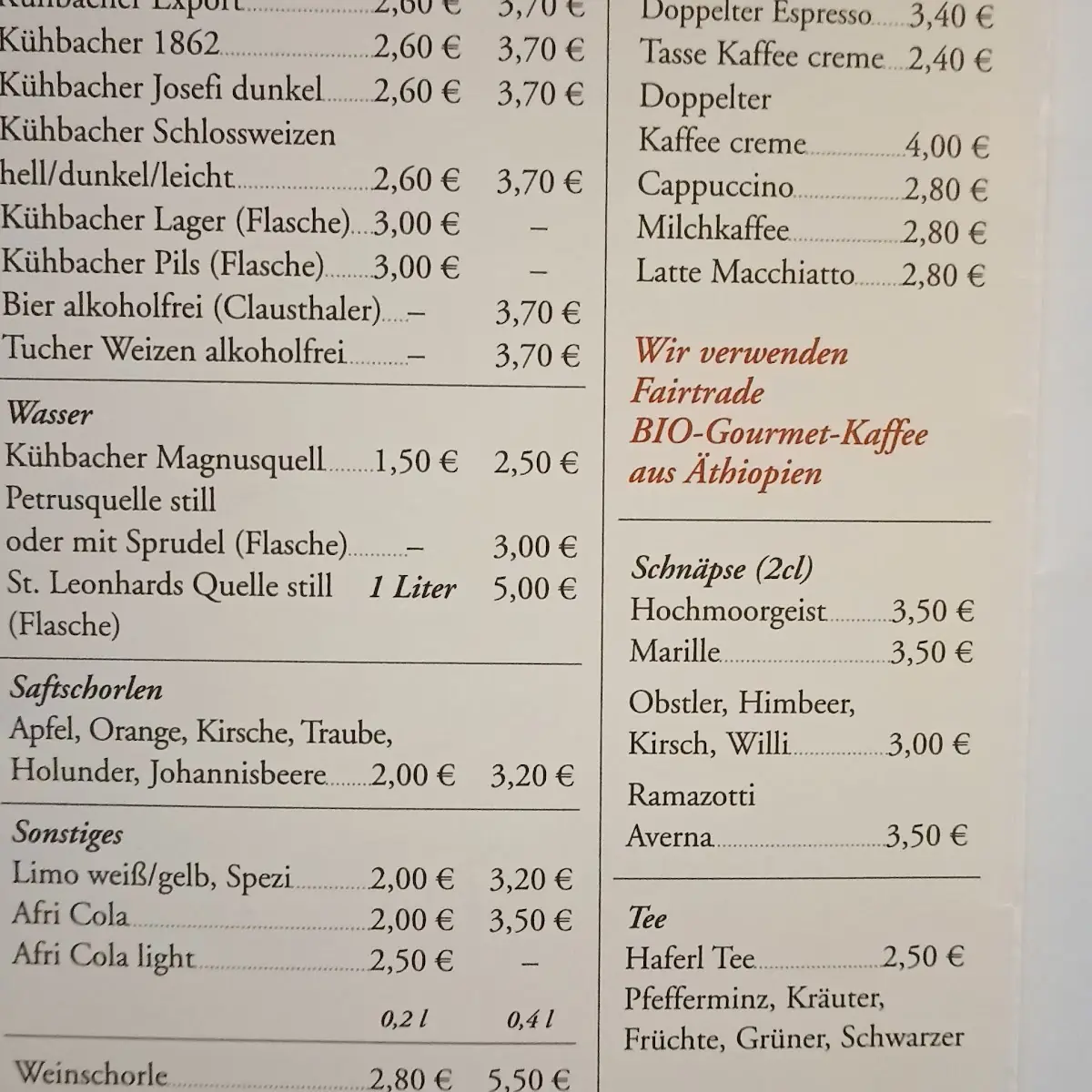 Speisekarte photo 3