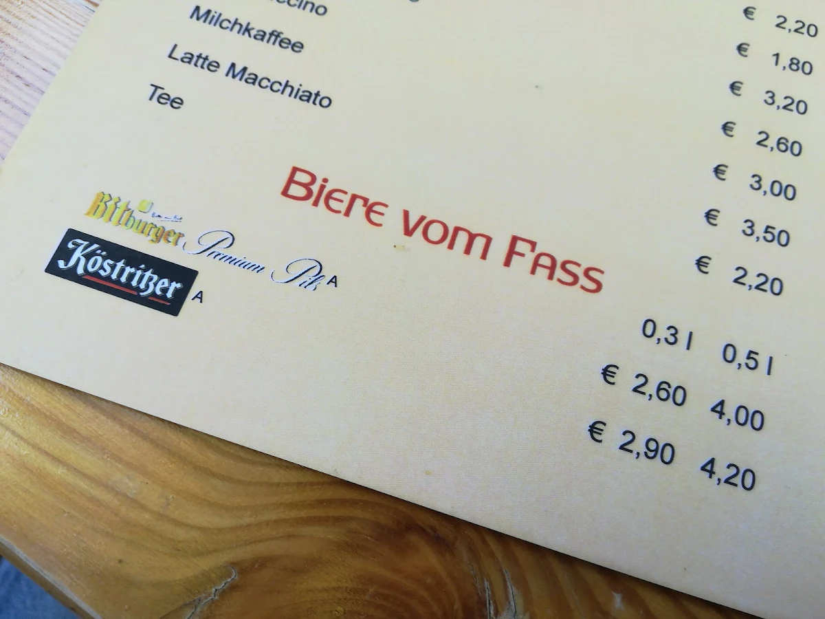 Speisekarte, Gaststätte Jahnvolk