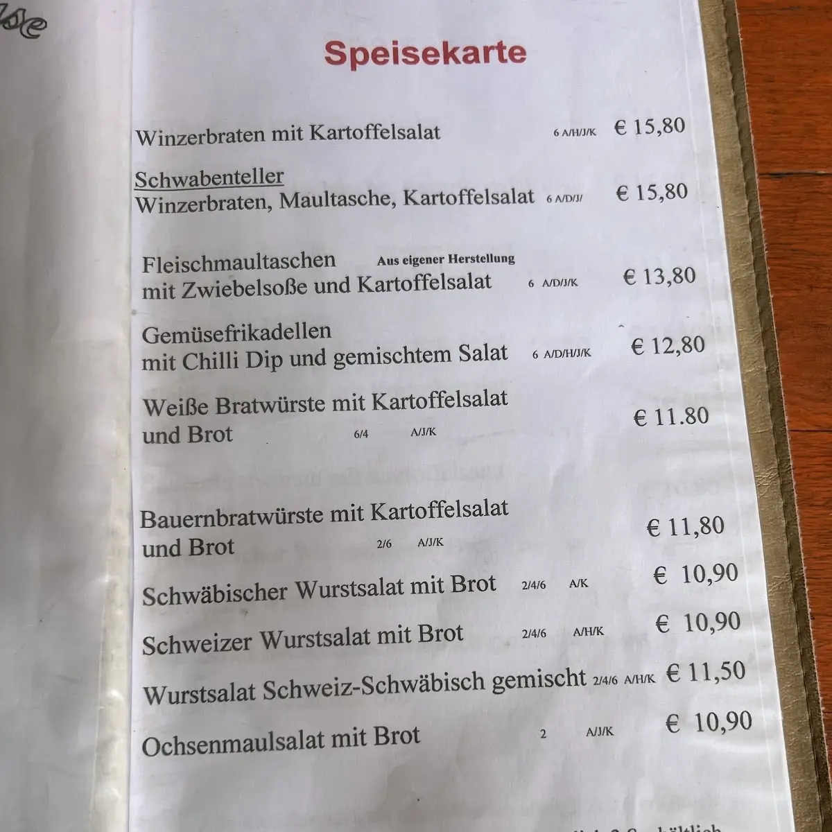 Speisekarte photo 4