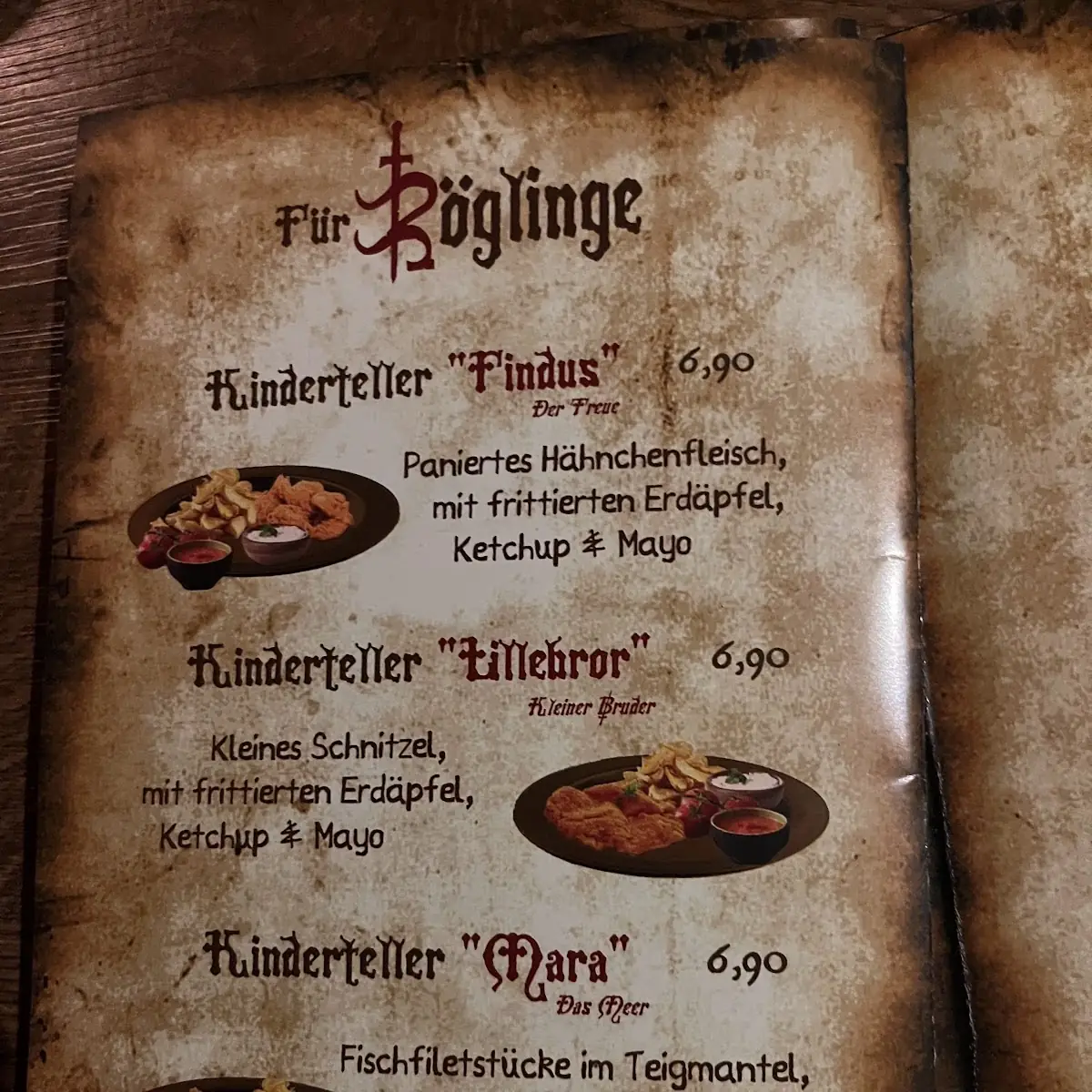 Speisekarte, THORHEIM Taverne der Götter
