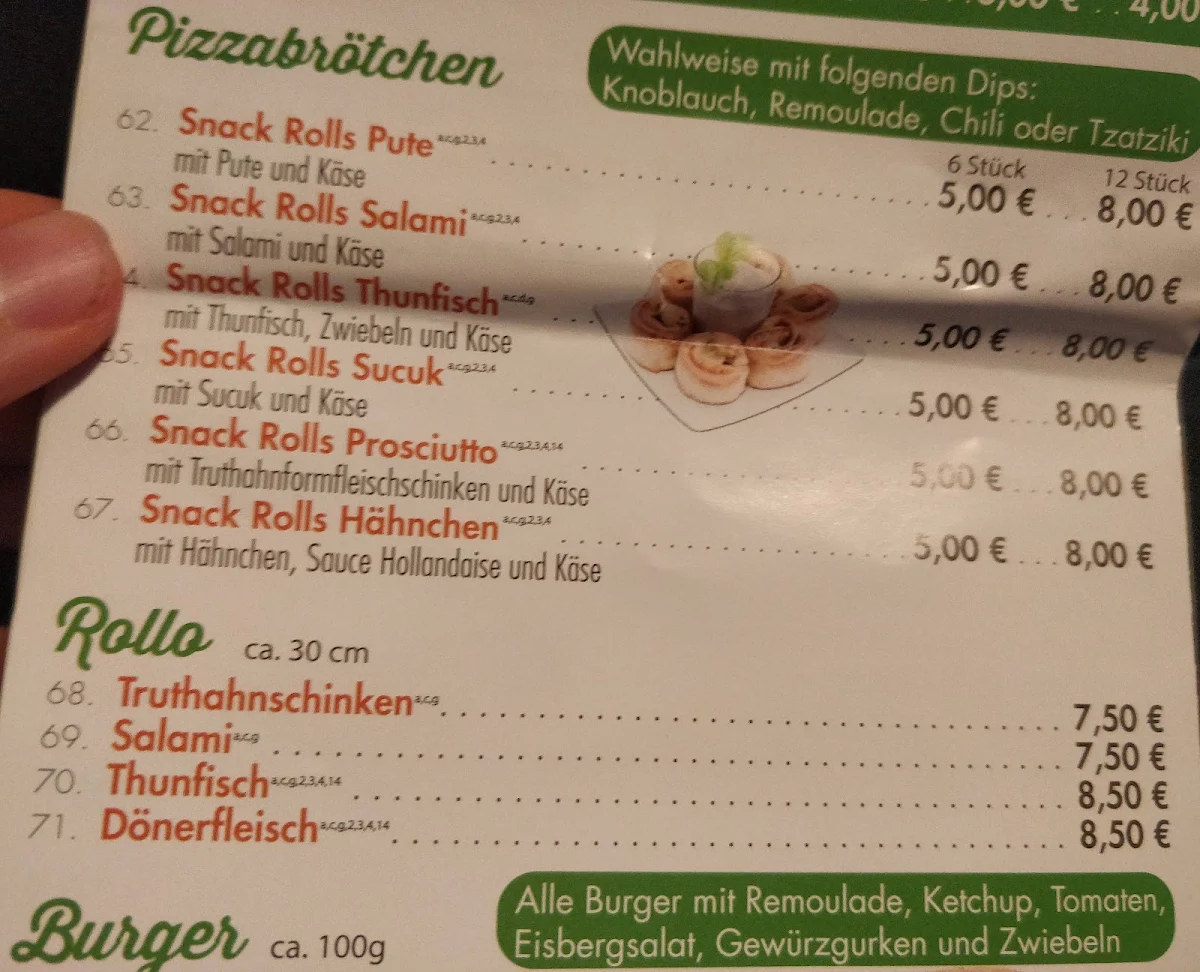 Speisekarte, Med Döner Kebap Haus