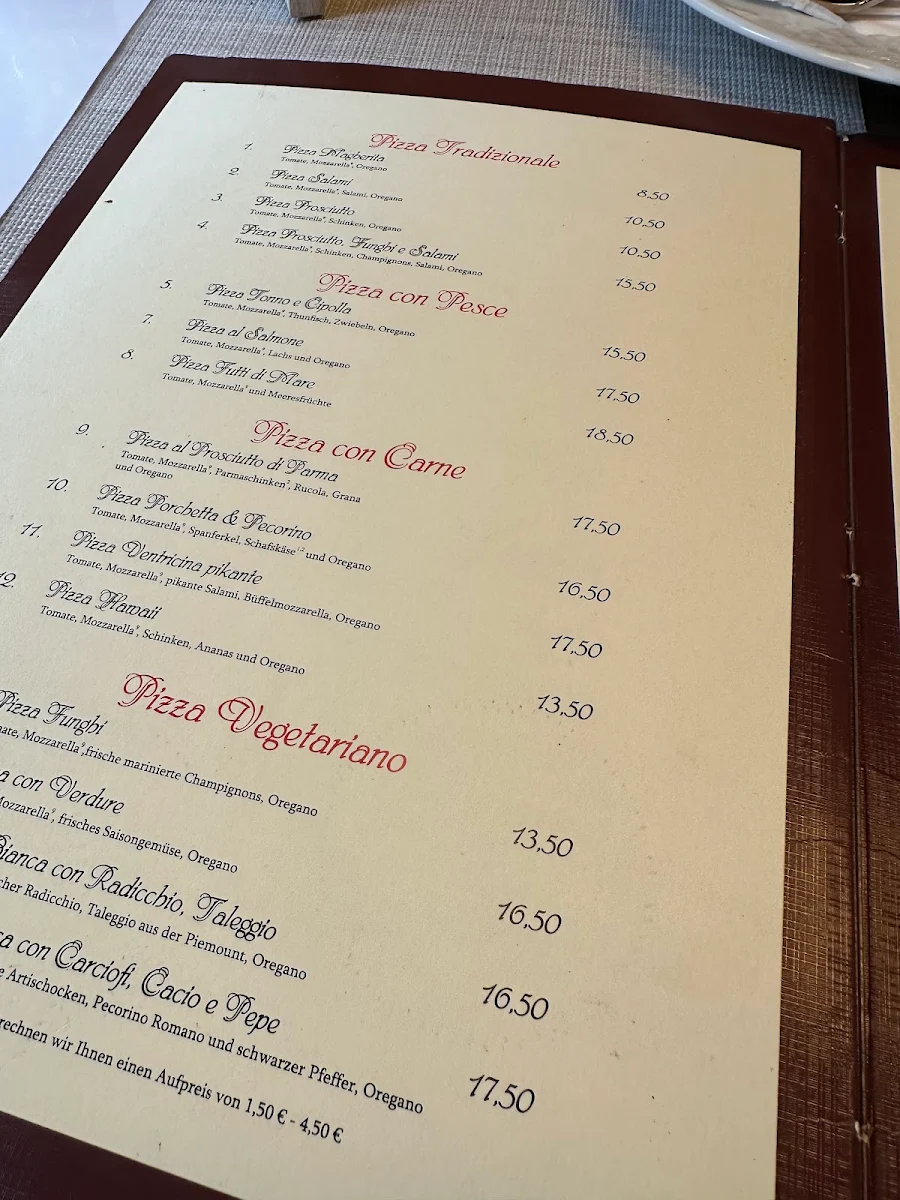 Speisekarte, Osteria Martini