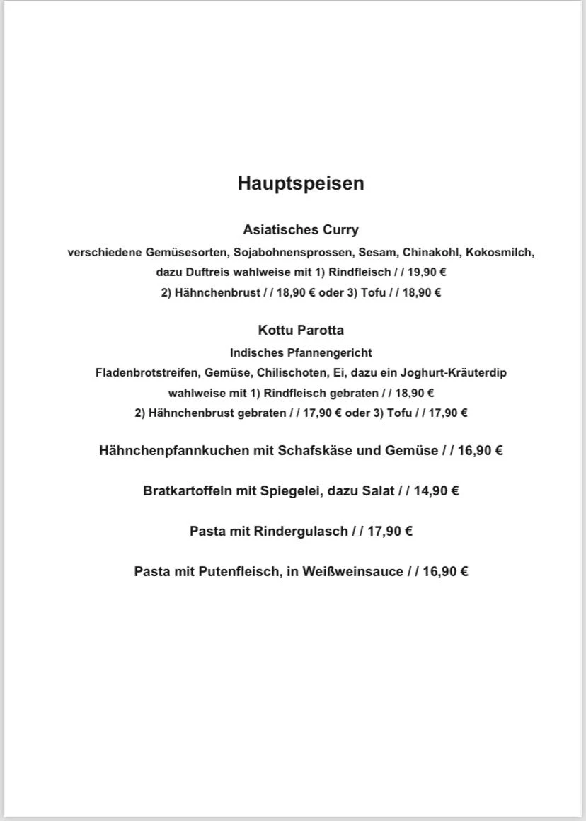 Speisekarte photo 2