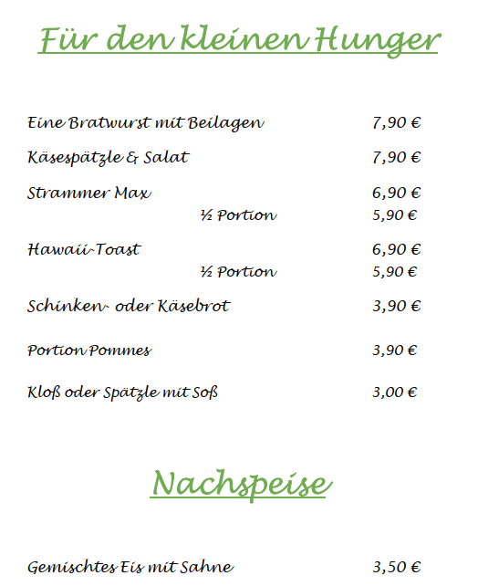 Speisekarte photo 2