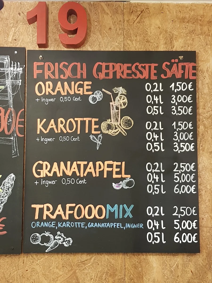 Speisekarte, Trafooo19 Kumpir - - Frisch gepresste Säfte