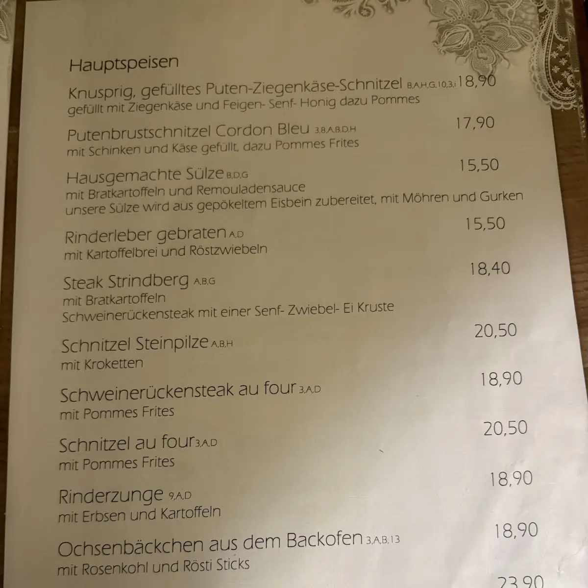 Speisekarte photo 1