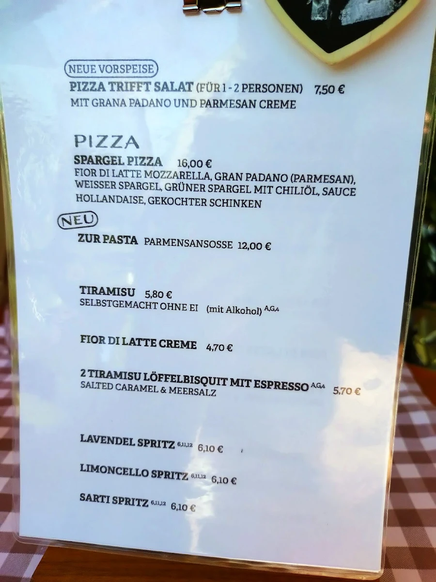 Speisekarte, Pizzeria "la margherita"