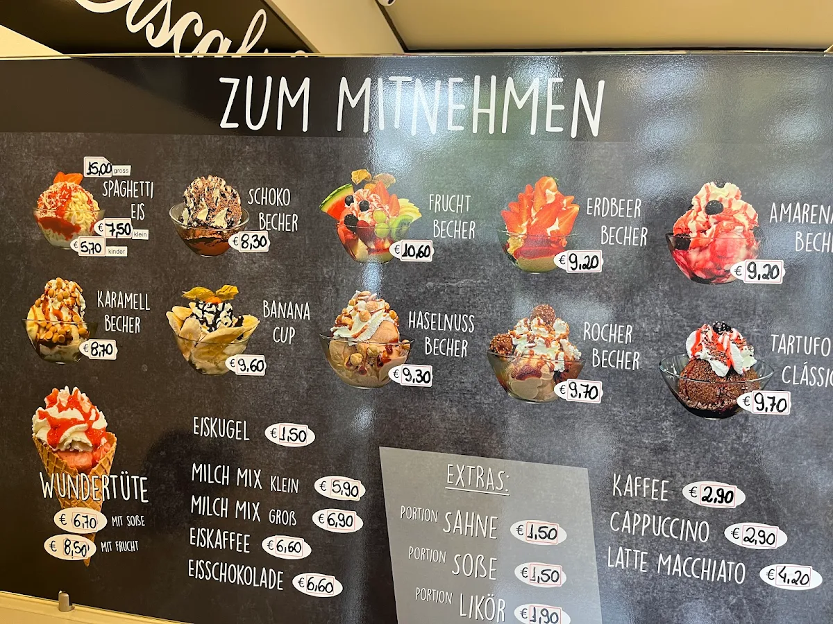 Speisekarte, Eiscafé Bino