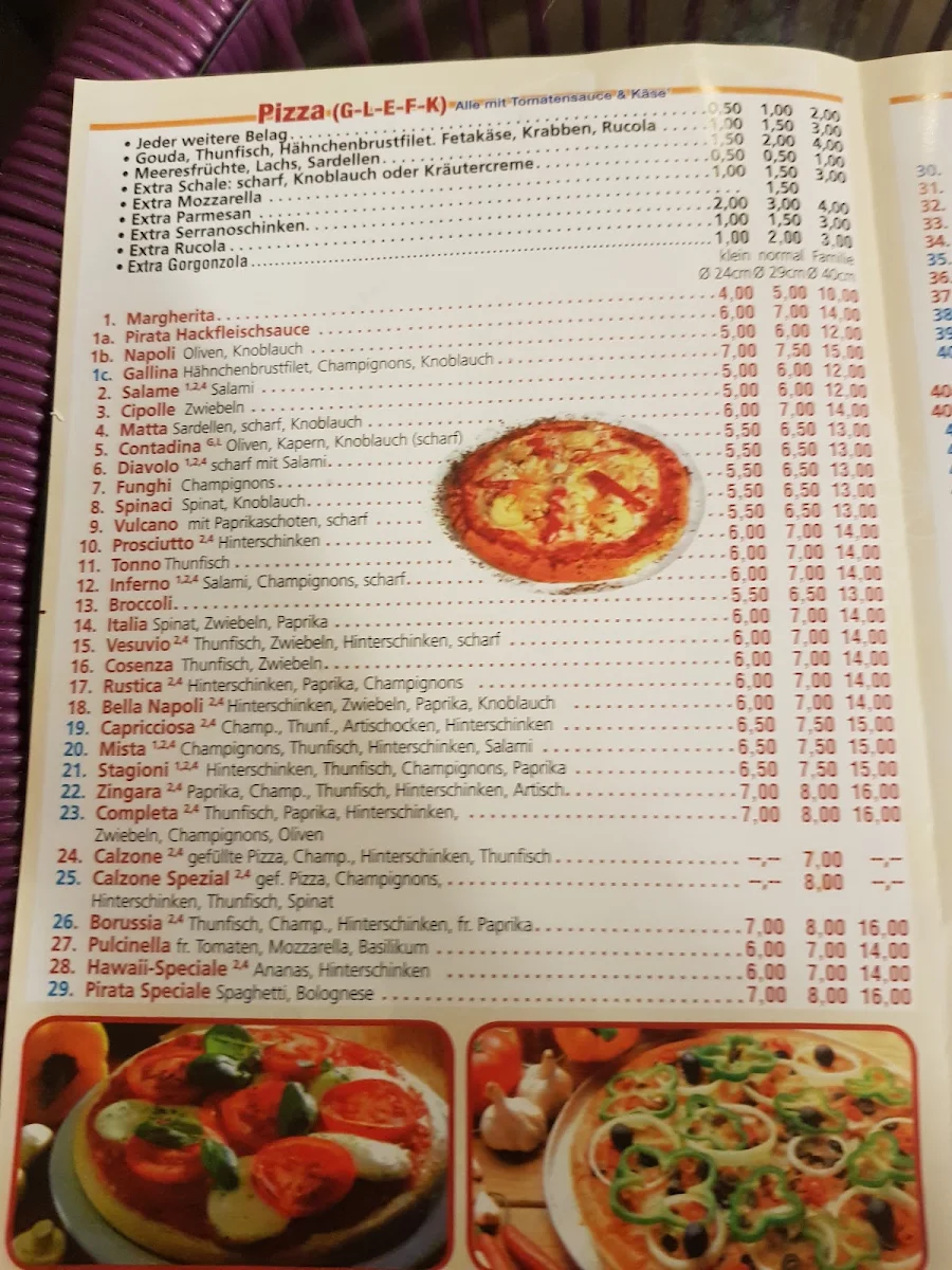 Speisekarte, Pizzeria Nido 3