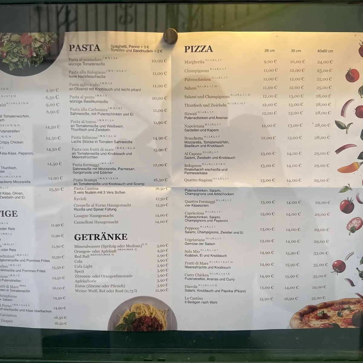 Speisekarte, La Cantina Resturant