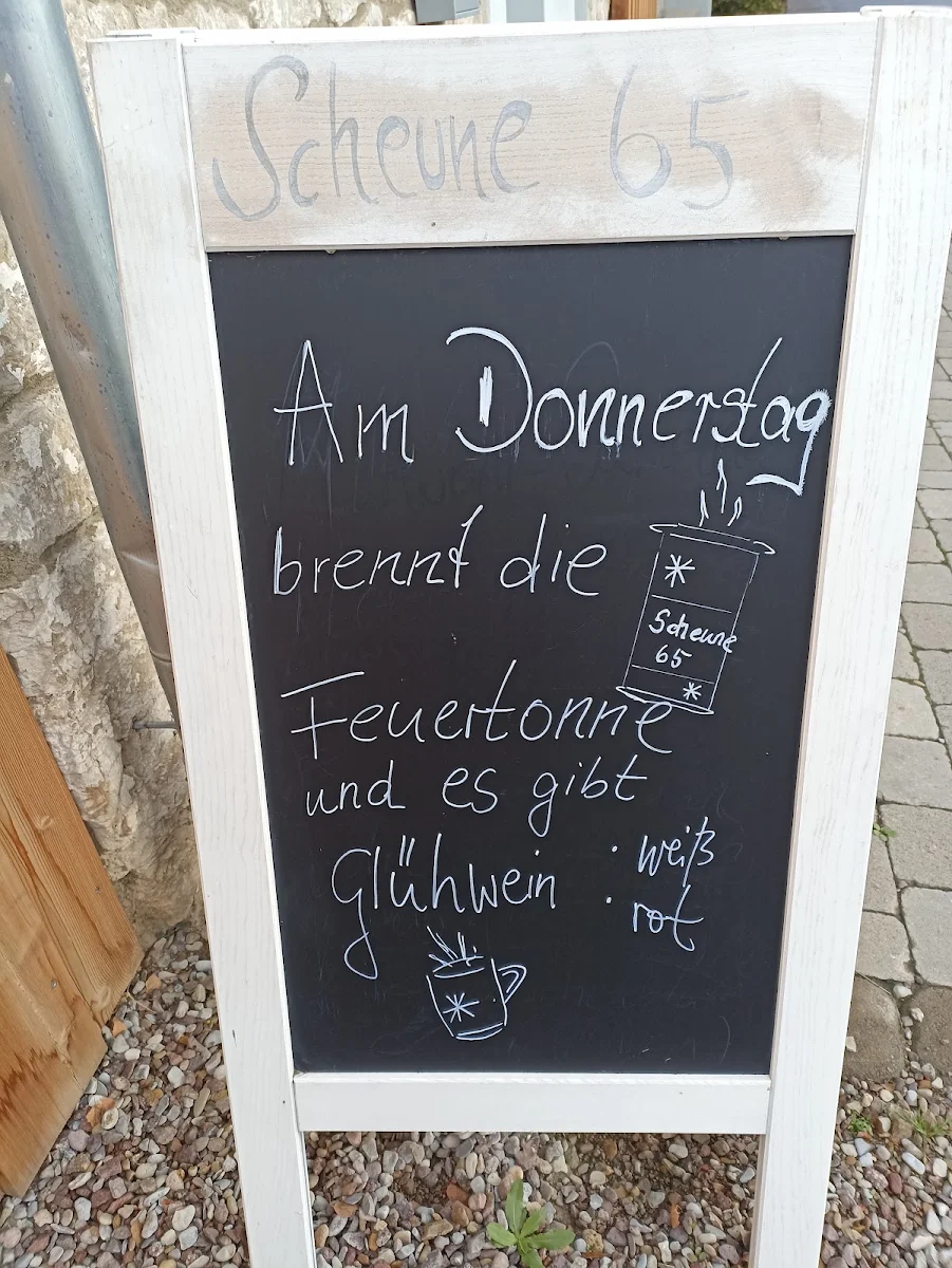 Speisekarte, Restaurant/Ferienwohnungen Scheune 65
