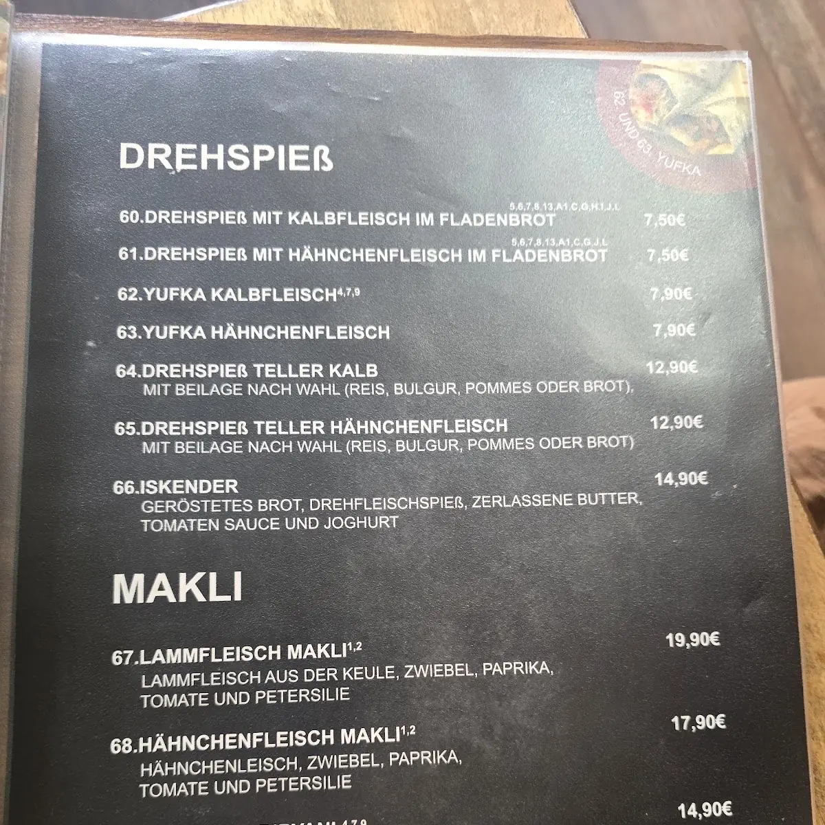 Speisekarte photo 2